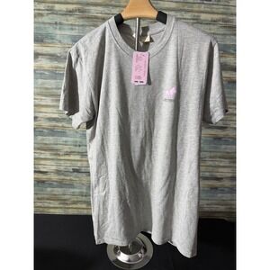 Simply Southern Graphic T-Shirt Medium Gray NWT Strawberry Lion Conserve Protect